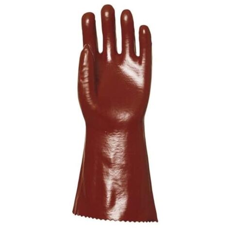 Gant Pvc Tout Enduit 35 Cmrouge Simple Enduction Finition Lisse Taille 9,5