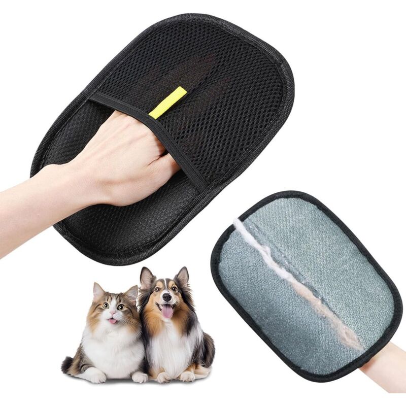Gant réutilisable pour poils de chien et de chat - Épilateur magnétique pour vêtements et meubles - Gant pour poils d'animaux pour canapé, voiture et