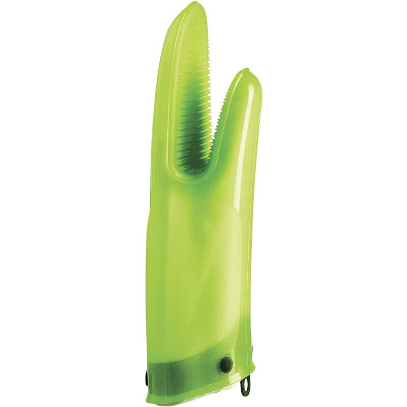 Gant Silicone et Coton - Rainures Anti-Dérapantes - Très Résistant, Vert, 30 cm
