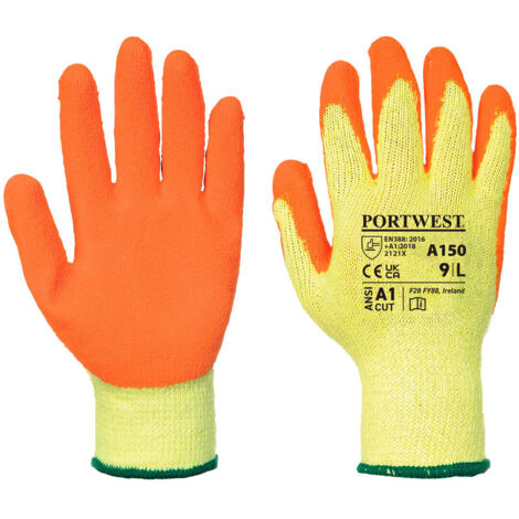 Gant tricoté enduit Latex Classique couleur : Orange taille S - PORTWEST