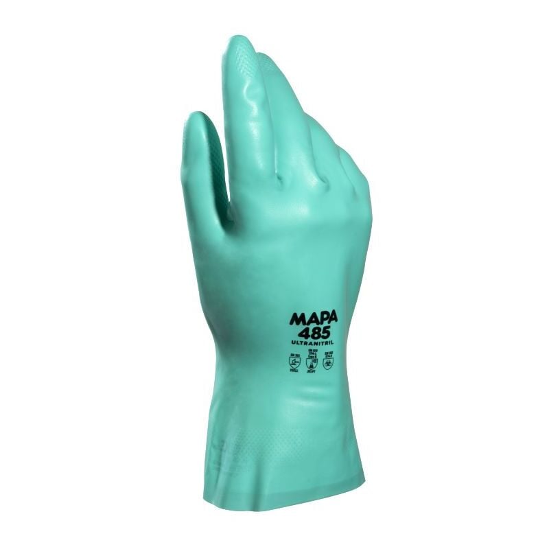 Mapa - Gants de manutention ultranitril 485 taille 7, Résiste aux produits chimiques, 12 Paires, Vert ( Prix pour Paquet de 12 Paires )