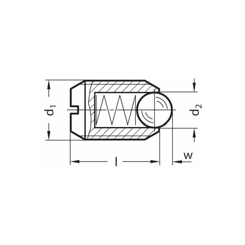 Otto Ganter Gmbh&co.kg - Ganter GN615-M6-KN Spring Plunger Stainless Steel Standard Spring