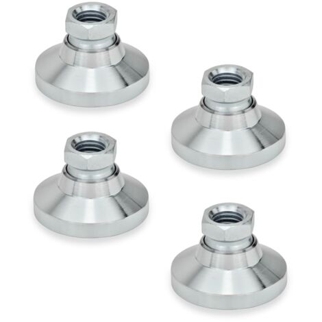 Ganter Norm elementi da piedi con filettatura femmina, 4 pezzi, colore: Argento, GN 343.1 – 32 della M8 di OS