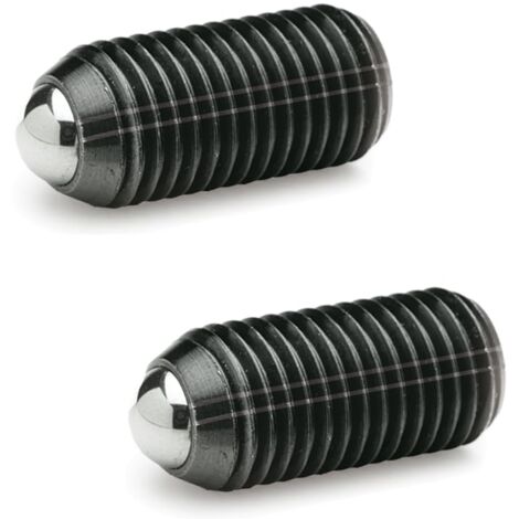 Ganter Norm elementi GN 615.3 M12 di KS – federnde Stampa pezzi con esagono incassato, Nero, 2 pezzi