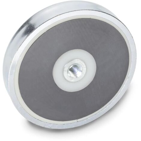 Ganter Norm elementi – Halte Magnete con filettatura interna, 1 pezzi, colore: Argento, GN 50.4-80 HF M10