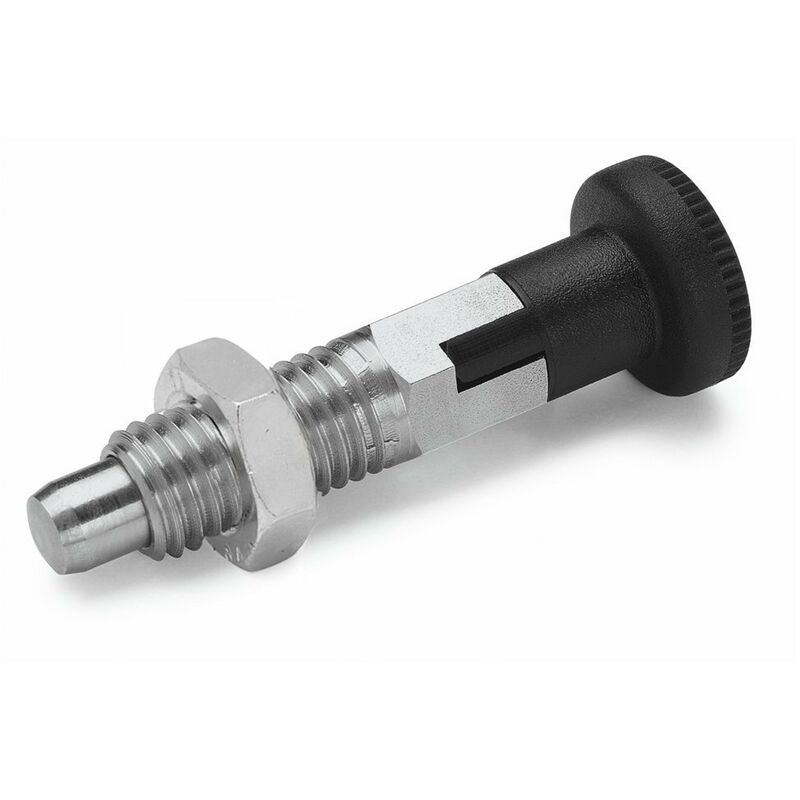 Image of Otto Ganter Gmbh&co.kg - Ganter Norm elementi Rast Bulloni – GN 717 perno diametro 5 mm, acciaio inox, 2 pezzi, argento, gn 717-5-M8X1-CK-NI