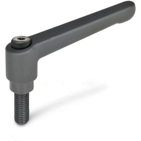 Ganter Norm elementi Regolabile Leva di bloccaggio con filettatura GN 300 manico lunghezza: 78 mm vite in acciaio brunito manico di zinco pressofuso NERO, GN 300-78-M10-40-SW