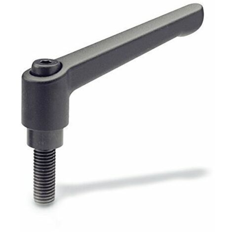 Ganter Norm elementi regolabili leva di bloccaggio con filettatura, 1 pezzi, nero/strukturmatt, GN 300 – 78 M8 – 80-SW