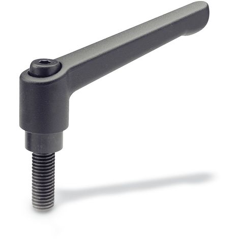 Ganter Norm elementi regolabili leva di bloccaggio con filettatura, 1 pezzi, nero/strukturmatt, GN 300 – 92 M10 – 63-SW