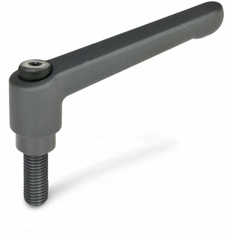 Ganter Norm elementi regolabili leva di bloccaggio con filettatura, 1 pezzi, nero/strukturmatt, GN 300 – 92 M16 – 63 di SW