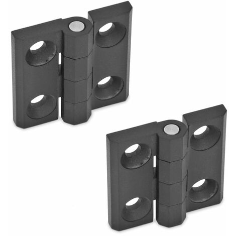 Ganter Norma Elementi cerniere, 2 pezzi, colore: nero, da 40 a struttura opaco, GN 237 – ZD -40 – SW