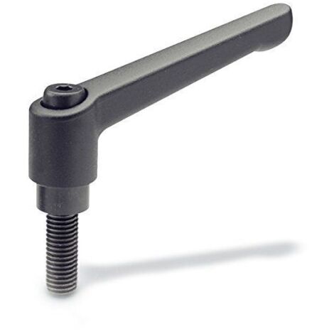 Ganter Norme Elements levier de serrage reglable avec filetage Vis, 1 piece, noir/strukturmatt, GN 300-92 M16-63 - SW