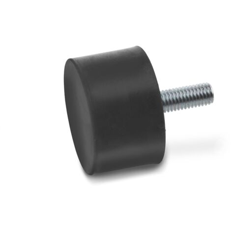 Ganter Normelemente GN 352-25-20-M6-S-55 352-25-20-M6-S-55-Tampone di arresto in gomma, Nero, Durchmesser: 25mm Höhe: 20mm, Set di 10 Pezzi