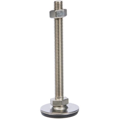 Ganter Normelemente GN 41-40-M10-100-D3-SK Piedini Regolabili in Acciaio Inossidabile Vulcanizzata, Argento, Gewinde d2: M10X100