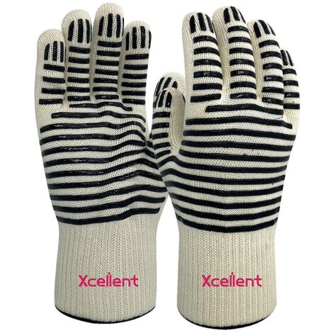 Gants 12-401 ARAMIDE/SILICONE Jauge 10 Chaleur noir/bleu taille 10- la paire - XCELLENT