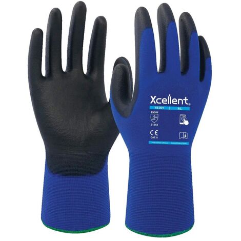 Gants 18-001 NYLON/PU Jauge 18 Dextérité Bleu taille 7 - la paire - XCELLENT