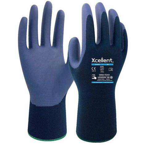 Gants 18-002 NYLON/NITRILE Jauge 18 Dextérité Bleu marine taille 10 - la paire - XCELLENT