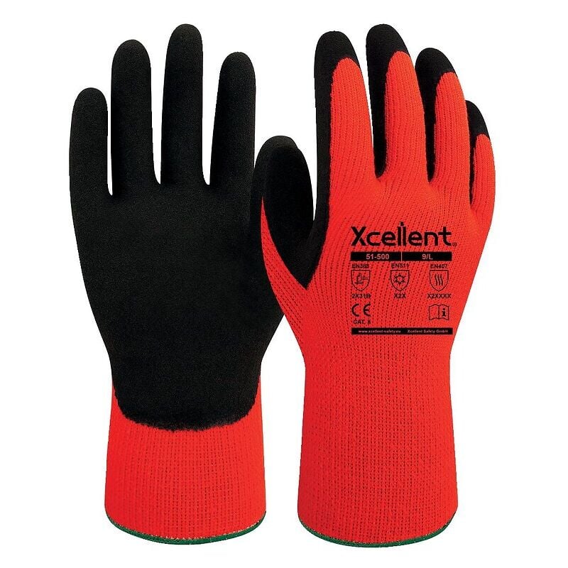 Gants 51-500 acrylic/latex Jauge 10 Thermique orange taille 10 - la paire Xcellent