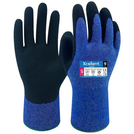 Gants 51-818 PRO Jauge 10 isolant chaud/froid et anticoupure bleu taille 8 - la paire - XCELLENT