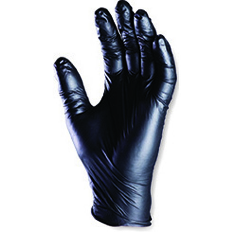 Lot de 10 - Gants jetables nitrile noir 5900 non poudrés aql 15 - Boîte de 100 Taille 9