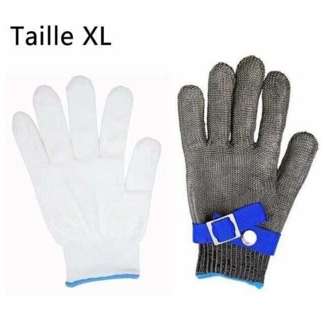 Gants Anti-Coupure en Fil Métallique Acier Inoxydable 316 Protection Poissonnerie
