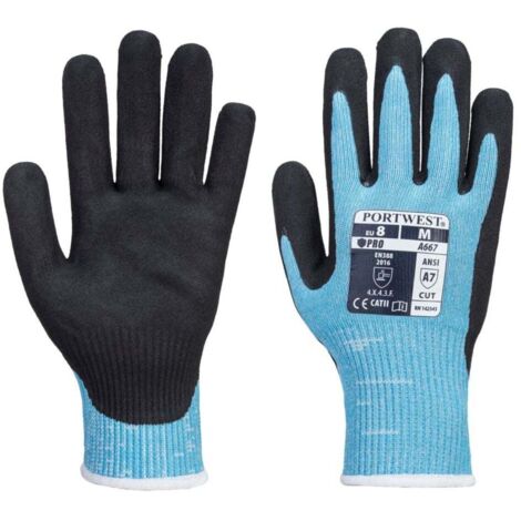 Gants anti-coupure Portwest CLAYMORE AHR Noir / Bleu 8.