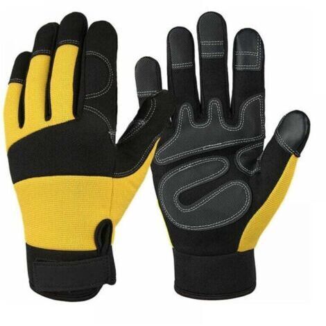 Gants anti-coupure pour tronçonneuse – Protection 20 m/s – Paume en cuir renforcée – Norme EN388 – Taille L