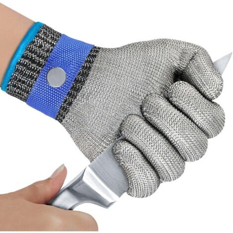 Gants Anti Coupure, Travail Gant Protection Cuisine pour Filet de Poisson, Découpe de Viande, Mandoline, D'hutres et Sculptur（Mx2）