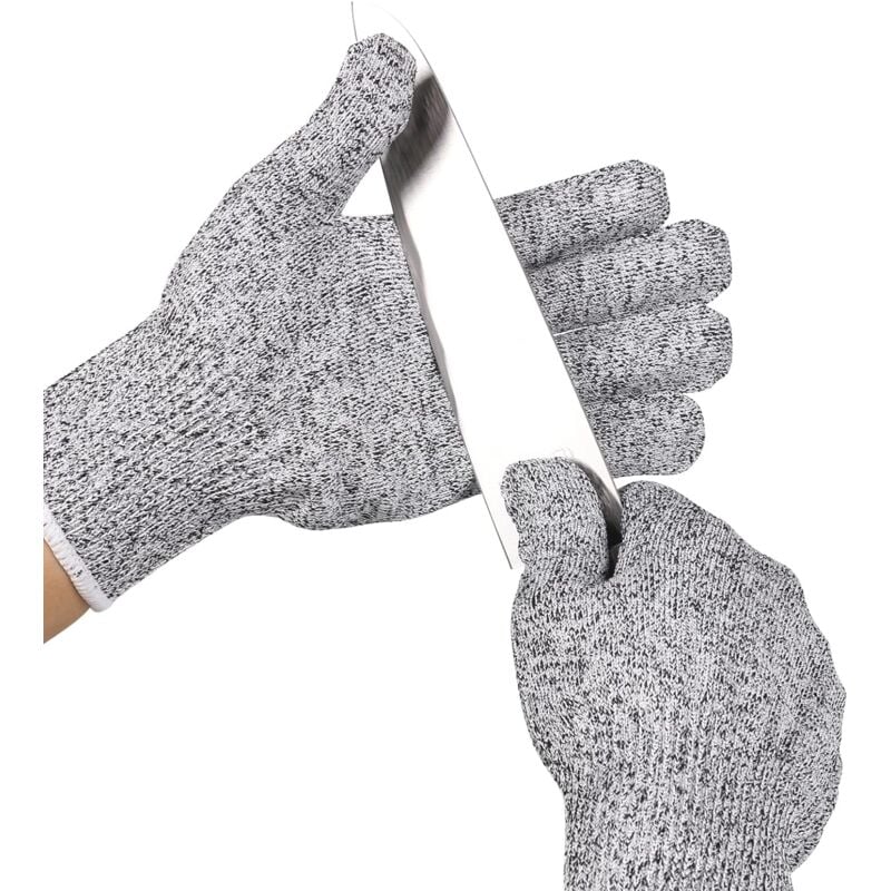 csparkv - gants anti-coupures protection de niveau 5 pour la coupe, la cuisson, le travail dans les jardins, la sculpture sur bois - gray