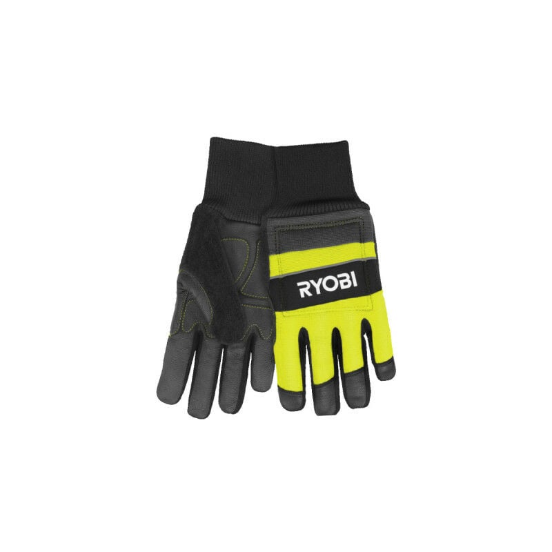 ryobi - gants anti-coupures - rac258s - pour tronçonneuses - taille s - vert