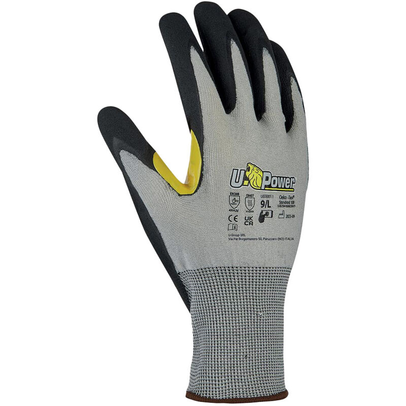 Gants travail U-power Kai hppe tungstène résistant aux coupures et gris 11/XXL