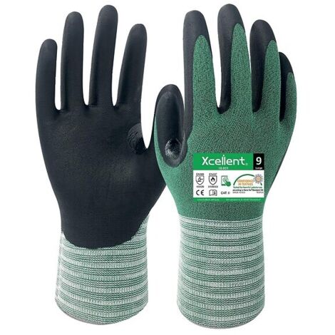 Gants anticoupure B enduction nitrile jauge 18 18-931 taille 8 - Boîte de 12 paires - XCELLENT SAFETY GMBH