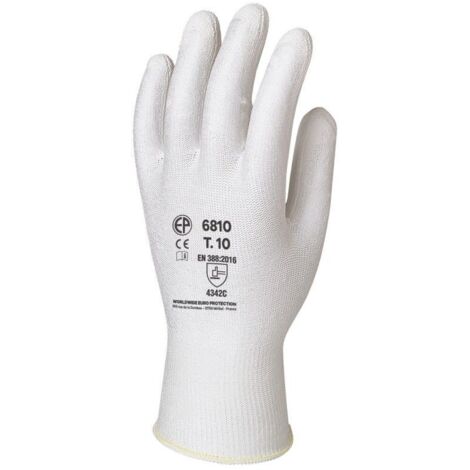 Gants anticoupure Eurotechnique 6810 (lot de 12 paires de gants) Blanc 10