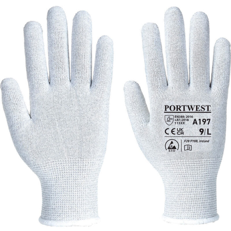 Antistatische Handschuhe Grau M - Größe 8