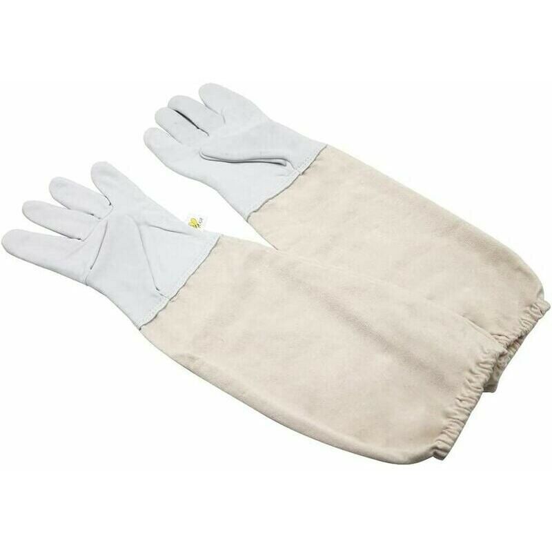 KZQ - Gants d'apiculture, d'apiculteur avec ventilation Manches longues en toile Poignets élastiques Ventilés, d'abeille d'apiculture peau de chèvre