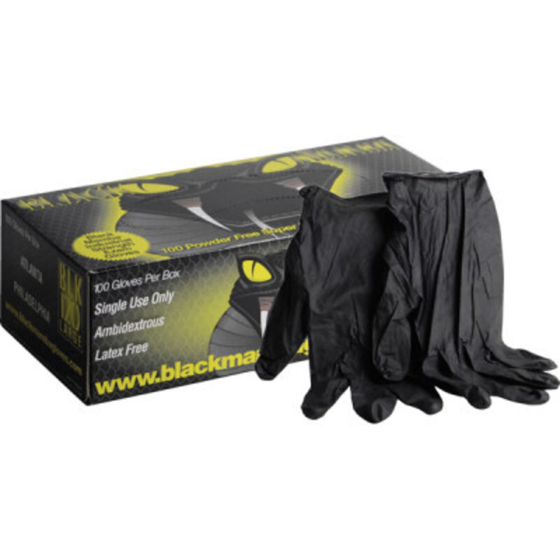 Gants nitrile jetable noir l T8/9 (x 100) - black mamba : BLACKMAMBALT8/9