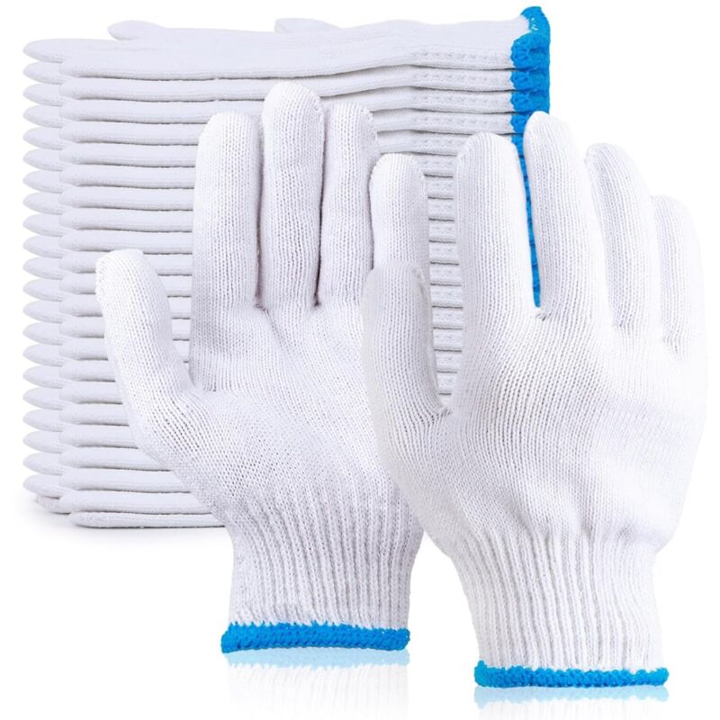 Gants blancs pour hommes et femmes, 12 paires de gants de cuisine, adaptables aux grillades, à la cuisine, aux fours, aux fours, etc.