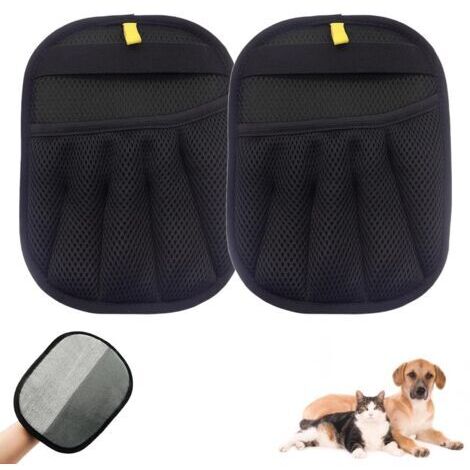 Gants-brosse anti-peluches statiques de 24 cm - Conception double face, antistatique, confortable et durable, l'outil de toilettage idéal pour tous les animaux à fourrure.