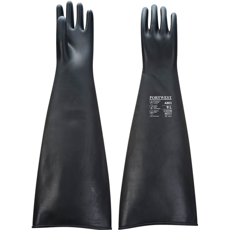 Portwest Schwerer Latex-gummihandschuh 60 Cm Schwarz 2xl - Größe 11