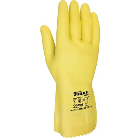 Gants chimique 62138 jaune taille 9 - sachet de 12 paires - JUBA