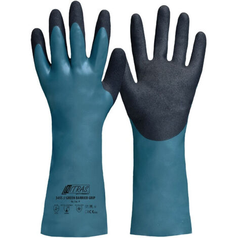 Gants chimiques Green Barrier Grip taille 9 vert/noir EN 388.EN 374 (Par 12)