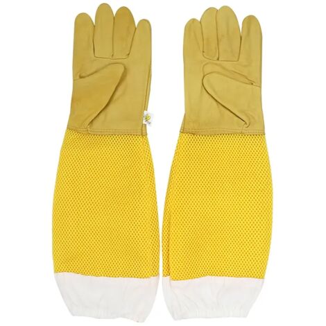 Gants d'apiculteur ventilés, protecciones abeilles, taille XL, 1 par