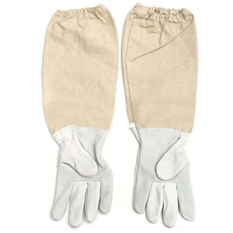 Gants d'apiculture en cuir de chèvre respirants et confortables avec manchette élastique, fournitures d'apiculture XXL