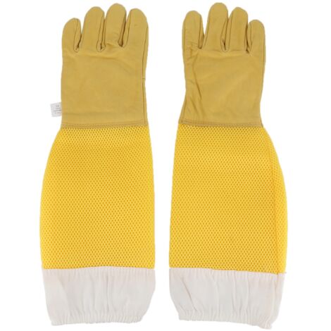 Gants d'apiculture en cuir de mouton respirants à manches longues pour protection