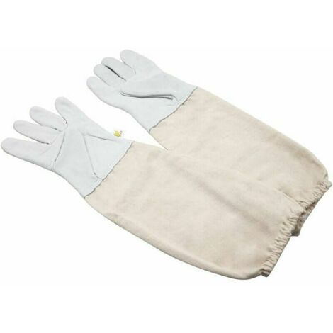 Gants d'apiculture en peau de chèvre avec des manches en coton épaisses et aérées XX-Large, gants d'apiculture fins en matériau apicole