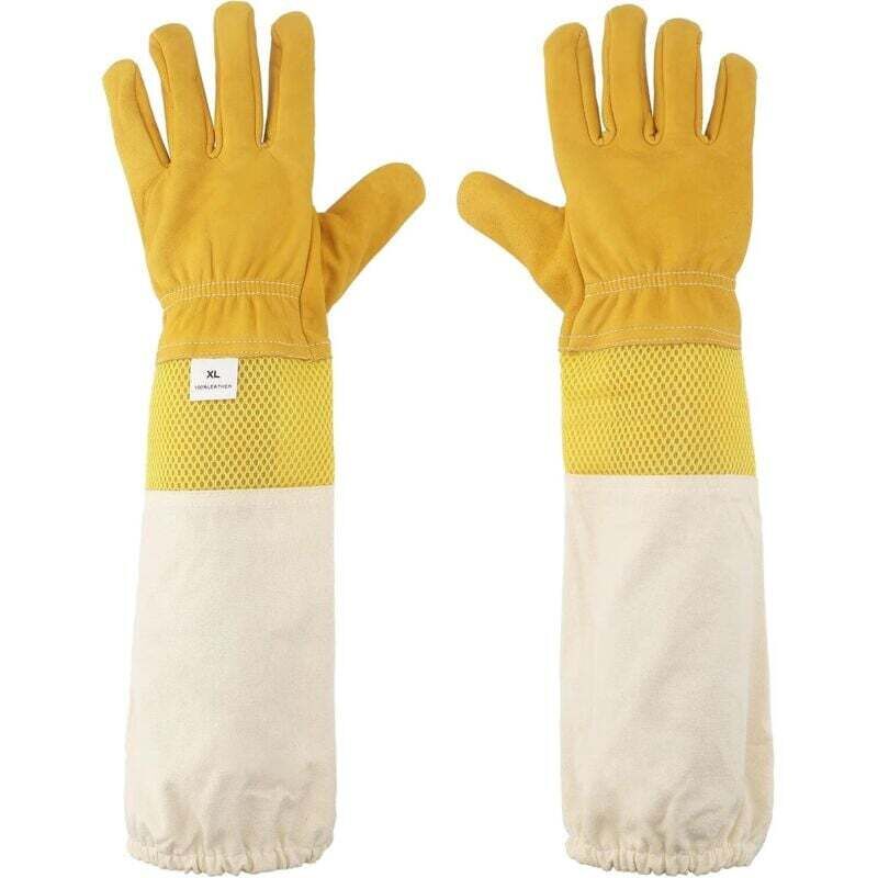 Gants d'apiculture étanches en Peau de chèvre avec Manches ventilées - 51 cm - Gants pour Homme et Femme