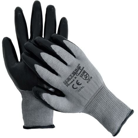 Gants d'assemblage Gants de mécanicien 12x gants nitrile gris noir