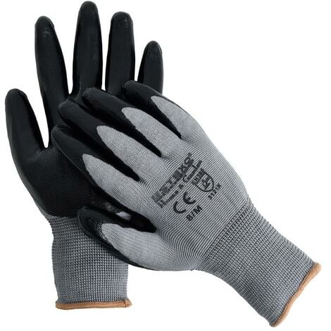Gants d'assemblage Gants de mécanicien 12x gants nitrile gris noir