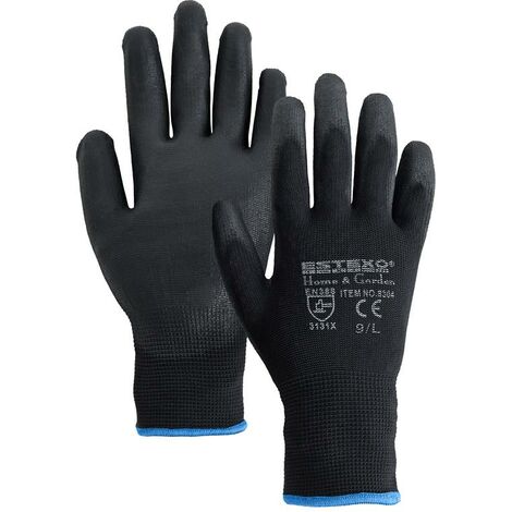 Gants d'assemblage gants de travail 24x nylon PU noir 9/L jardin mécanicien