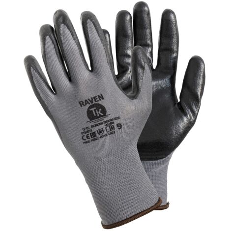 GANTS D'ASSEMBLAGE RAVEN POLYESTER + NITRILE, TAILLE 9 - 12 PAIRES - REK RAVEN 9